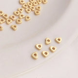 14K Plated Copper Heart Spacers 3*4MM Beads DIY Jewelry Making Findings