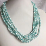 4MM Cut Light Amazonite Jade Necklace Choker Vintage Style Jewelry