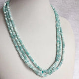 4MM Cut Light Amazonite Jade Necklace Choker Vintage Style Jewelry