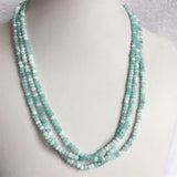 4MM Cut Light Amazonite Jade Necklace Choker Vintage Style Jewelry