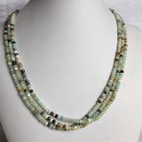 Vintage Green Amazonite Necklace Faceted Beaded Choker