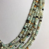 Vintage Green Amazonite Necklace Faceted Beaded Choker