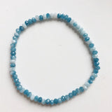 Faceted Hemimorphite Larimar Bracelet Natural Stone Jade Bead Hand