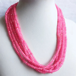 4MM Multilayer Red Ruby Jade Necklace Choker