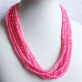 4MM Multilayer Red Ruby Jade Necklace Choker