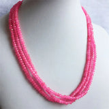 4MM Multilayer Red Ruby Jade Necklace Choker