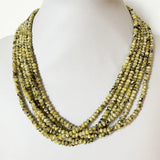 Yellow Turquoise Necklace Vintage Stone Jewelry Beaded Chain Choker