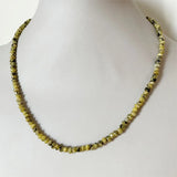 Yellow Turquoise Necklace Vintage Stone Jewelry Beaded Chain Choker