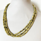 Yellow Turquoise Necklace Vintage Stone Jewelry Beaded Chain Choker