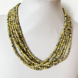 Yellow Turquoise Necklace Vintage Stone Jewelry Beaded Chain Choker
