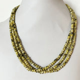 Yellow Turquoise Necklace Vintage Stone Jewelry Beaded Chain Choker