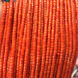 3*4MM Orange Red Corals Stone Disc Loose Beads DIY Jewelry Making