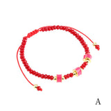 3*4MM Minimalist Stone Beaded Bracelet Heart Triangle Enamel Woven Jewelry