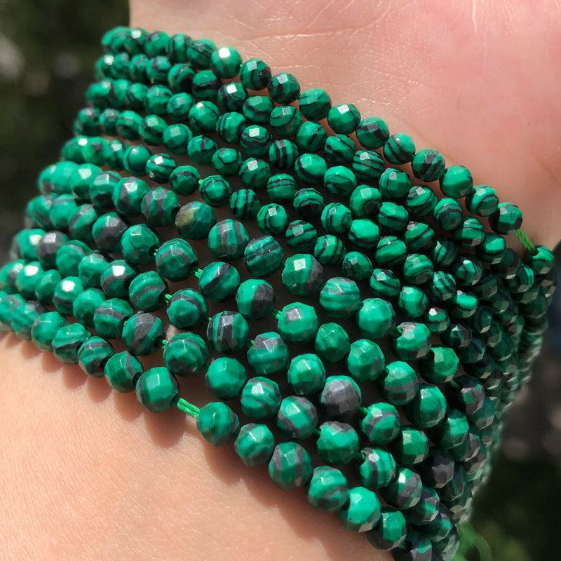 3/4MM Green Malachite Stone Beads for Bracelet Making