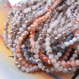 50pcs 3*4mm Austria Crystal Glass Beads Faceted Round Rondelle Loose Spacer