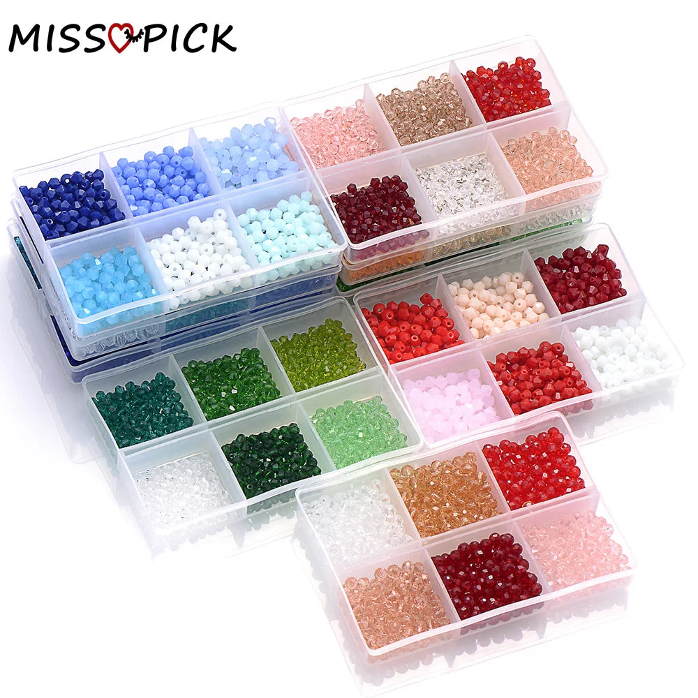 3/4mm Crystal Glass Beads Multicolor Spacer Loose Beads For Jewelry Making