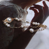 Rice Shape Natural Freshwater Pearl Beads Bracelet, Women's Jewelry