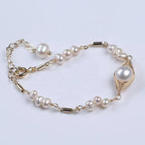Rice Shape Natural Freshwater Pearl Beads Bracelet, Women's Jewelry