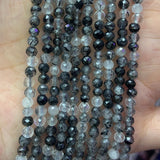 3-4mm Rutilated Quartz Beads 15'' Faceted Tiny Spacer DIY Loose Beads