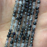 3-4mm Rutilated Quartz Beads 15'' Faceted Tiny Spacer DIY Loose Beads