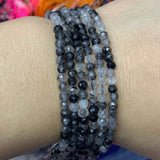 3-4mm Rutilated Quartz Beads 15'' Faceted Tiny Spacer DIY Loose Beads