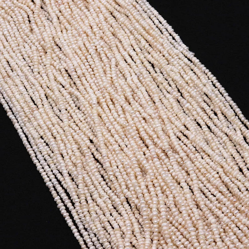 3-4mm Natural Fresh Water Pearl Flat Bead for Diy Jewelry
