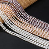 Natural Freshwater Pearls Beads Rice Shape Jewelry Making DIY Necklace Bracelet