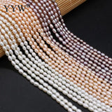 Natural Freshwater Pearls Beads Rice Shape Jewelry Making DIY Necklace Bracelet