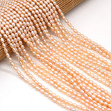 3-4mm Freshwater Pearl Rice Shape Beads 14''