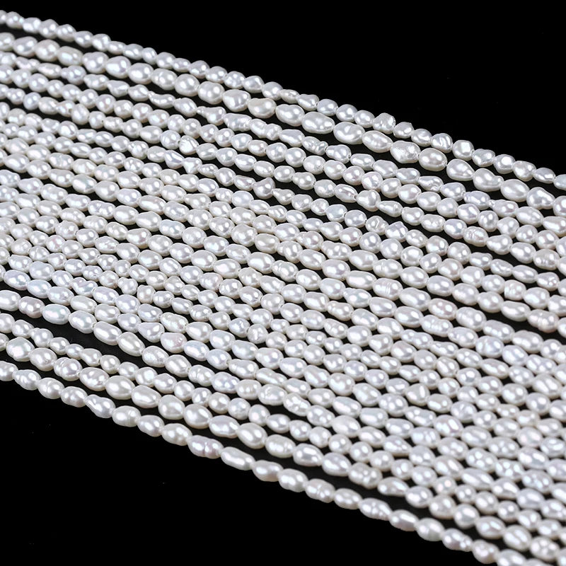 3-4mm Natural Freshwater Keshi Pearl Strand for Jewelry Making