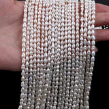 3-4mm Natural Keshi Freshwater Pearl Strand with Straight Hole