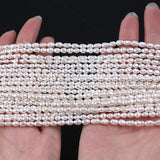 3-4mm Natural Keshi Freshwater Pearl Strand with Straight Hole