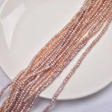 3-4mm Purple Pearl Natural Freshwater Flat Beads AA Purple Loose Beads