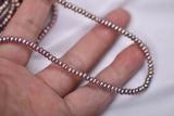 3-4mm Purple Pearl Natural Freshwater Flat Beads AA Purple Loose Beads
