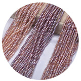 3-4mm Purple Pearl Natural Freshwater Flat Beads AA Purple Loose Beads