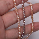 3-4mm Purple Pearl Natural Freshwater Flat Beads AA Purple Loose Beads