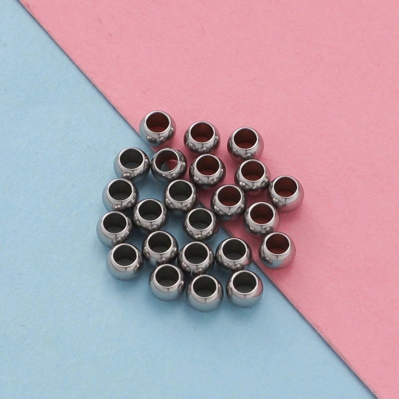 4mm Stainless Steel European Spacer Beads for Jewelry Making 200pcs