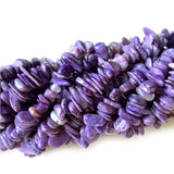 Natural Purple Charoite Freeform Chips Beads 15''