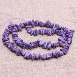 Natural Purple Charoite Freeform Chips Beads 15''