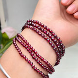 3.5/4mm Garnet Faceted Beads For DIY Jewelry Making