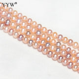 3.5-4mm Natural Round Freshwater Pearl Beads Purple Pink Mixed
