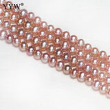 3.5-4mm Natural Round Freshwater Pearl Beads Purple Pink Mixed