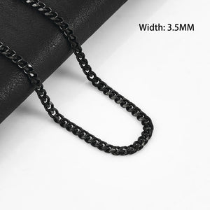 Punk Stainless Steel Chain Necklaces for Men Women Solid Metal Jewelry