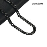 Punk Stainless Steel Chain Necklaces for Men Women Solid Metal Jewelry