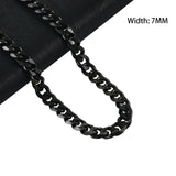 Punk Stainless Steel Chain Necklaces for Men Women Solid Metal Jewelry