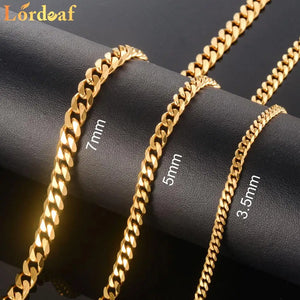 Hot Stainless Steel Necklace Cuban Chain For Men And Women