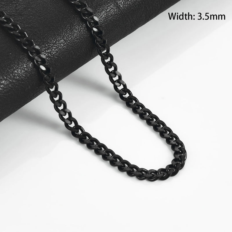 Stainless Steel Cuban Chain Necklace Jewelry Non-fading Chain