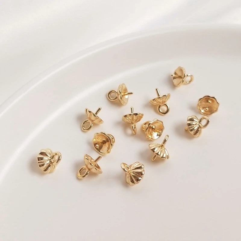 Copper Half Hole Pendant Bead Caps DIY Findings
