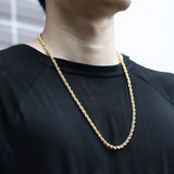 3/5/7mm Stainless Steel Rope Chain Necklace 18-22inch