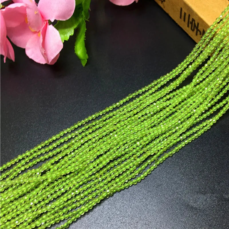 Natural Chrysolite Peridot Stone Round Beads 1 Strand/Pack Jewelry Findings